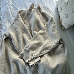 Elegant Beige Turtleneck Sweater